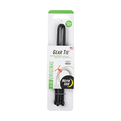 Image of Nite Ize Gear Reusable Rubber Twist Tie (Pack Of 2) Black, N/A