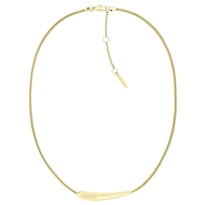 Image of Calvin Klein Women&#039;s ELONGATED DROPS Collection Pendant Necklace Yellow gold 35000339