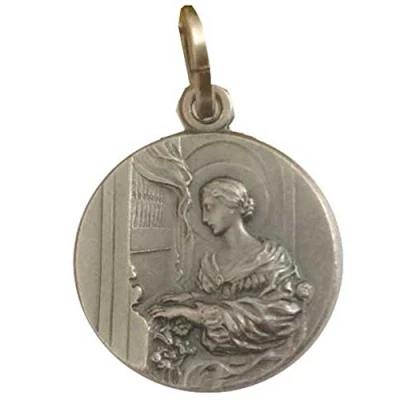 Image of 925 Sterling Silver &quot; Saint Cecily Medal Protector of Singers and Music