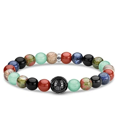 Image of Thomas Sabo Unisex Sterling Silver Obsidian Bracelet A1943 353 7 L16