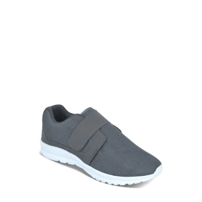 Image of Pegasus Men&#039;s Wide Fit Trainer Touch Fastening Comfortable Trainers Grey