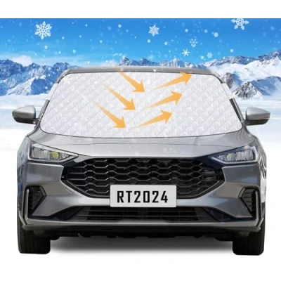Image of Range Tour Car Windshield Cover, Automotive Windscreen Cover for Snow Ice Sun Frost Guard Dust Protector Winter Summer(146x114cm)