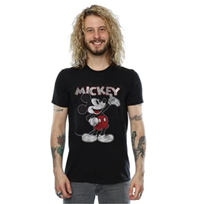 Image of Disney Men&#039;s Mickey Mouse Presents T Shirt XXX Large Black