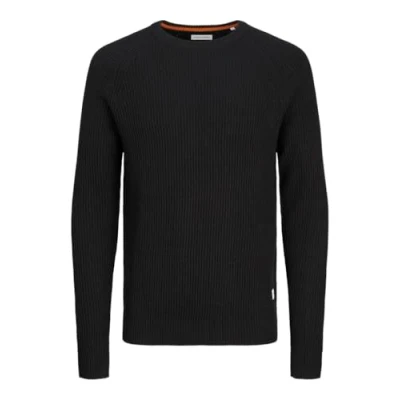 Image of JACK&amp;JONES PLUS Men&#039;s Jjpannel Knit Crew Neck Aw24 Pls Jumper, Black, 3XL