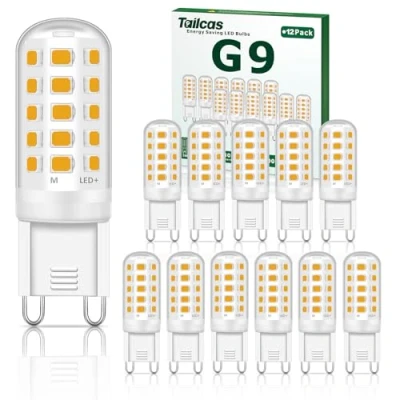 Image of G9 Led Light Bulbs, 5W Warm White Bulb, Equivalent to 40W 50W Halogen 500lm 3000 Kelvin 220 240V No Flicker Non Dimmable Energy Saving for Home Lighting Decor 12 Pack