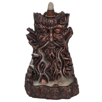 Image of Unique Small Bronze Tree Man Backflow Incense Burner 16cm x 11cm (1 Pc.) Eye Catching Design Enhance Relaxation &amp; Meditation Ideal for Artistic Home Decor