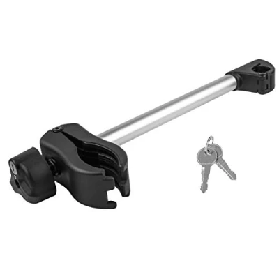 Image of EUFAB 11238 Long frame holder, lockable, for U bracket Ø 3.0 cm, 31 cm length, black/silver