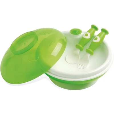 Image of dBb Remond 211024 Stay Warm Plate and Cutlery Fork Spoon Green
