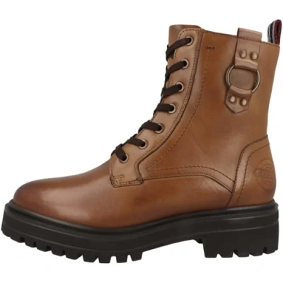 Image of s.Oliver Women&#039;s Lace Boot Flat 5 25201 43 Ankle, Cognac, 3.5 UK