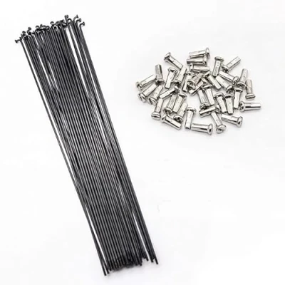 Image of SENQI Bicycle Steel Spokes 80mm 297mm with Copper Cap 36pcs(174mm/Black)
