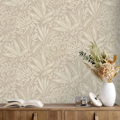 Image of CROWN Sahara Leaf Natural Wallpaper M1782