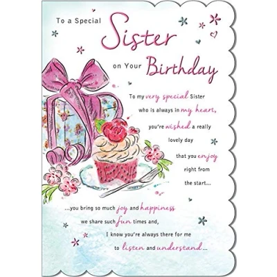 Image of Regal Publishing Birthday Card Sister 9 x 6 inches