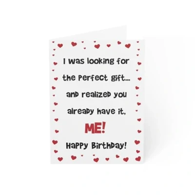 Image of Funny Birthday Card for her or him, husband wife 6 x 8 Inch Made in UK Includes White Envelope Blank Inside Sustainable Materials