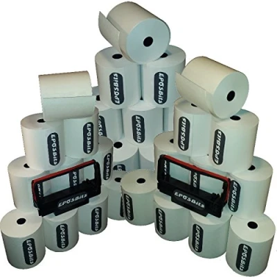 Image of EPOSBITS® Brand **Essentials Pack** to Fit Samsung Bixolon SRP 275C SRP275C SRP275 275 EPOS Receipt Printer (30 Rolls + 2 Ink Cartridges)