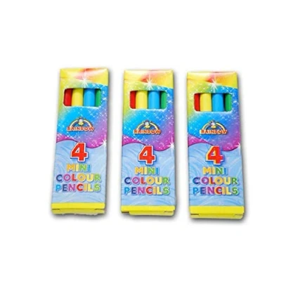 Image of Henbrandt 10 x Mini Colour Pencils 4 in a Pack Childrens Party Bag Filler Toy