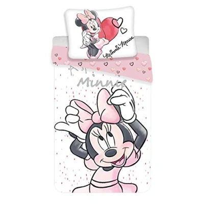 Image of Disney Minnie White Cotton Single Bed Duvet Cover Set