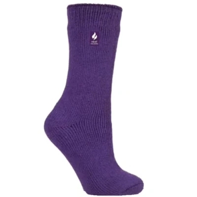 Image of HEAT HOLDERS Ladies Thermal Winter Warm Original Socks UK Size 4 8 (Purple)
