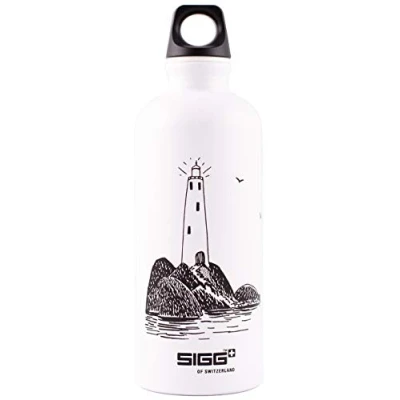 Image of SIGG X Moomin Lighthouse Kids Drinking Bottle (0.6 L), Non Toxic Water with Leak Proof Lid, Made in Switzerland Aluminium Flask for