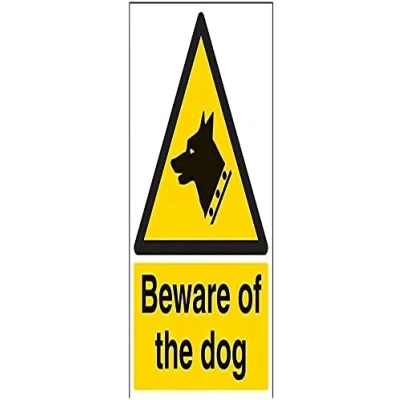 Image of V Safety Beware Of The Dog Warning Sign 300mm x 400mm 1mm Rigid Plastic