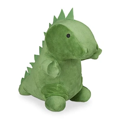 Image of Relaxdays Dino Door Stop, Fabric, Filled with Sand, for Floor, Indoor, Heavy, Decorative Sack Animal, H x W D 24 16 cm, Green