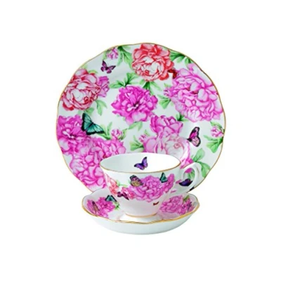 Image of Royal Albert Miranda Kerr Grattitude 40001839 Teacup, Saucer &amp; Side Plate 20cm 3 Pc Set, Bone China, Multi White