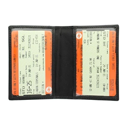 Image of VISCONTI Leather Oyster Card/Travel Pass Holder TC1TC Black
