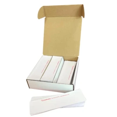 Image of Mailcoms Extra Long Individual Cut White Labels for FP Mailing Postbase Series Franking Machine Pack of 200, 500, 1000 (1000)