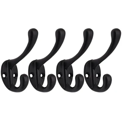 Image of EAI Hat Coat &amp; Robe Hook Matt Black Pack of 4
