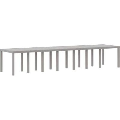Image of vidaXL Garden Table Light Grey 400x100x73 cm Poly Rattan