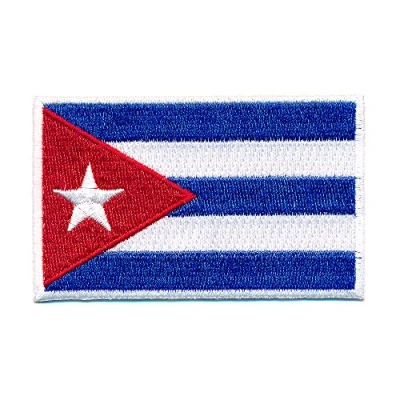 Image of 40 mm x 25 cuba flag, caribbean, Havana, flag patch, 0656 mini
