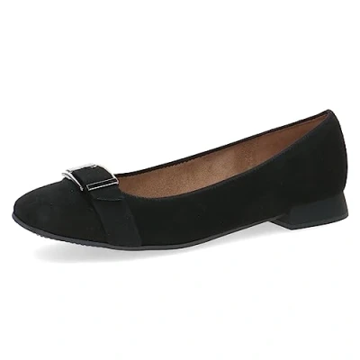 Image of CAPRICE Women&#039;s 9 22105 41 Strappy Ballet Flats, Black (Black Suede), 5 UK