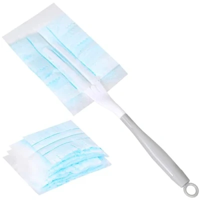 Image of Acooruiteng 10 Pcs Flash Duster Refills with 1 Handle Durable Fluffy Blue Dusters Refill for Cleaning Dust,Dirt