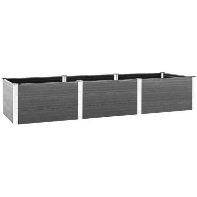 Image of vidaXL Garden Raised Bed Grey 300x100x54 cm WPC