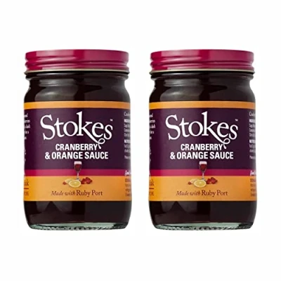 Image of Stokes Cranberry &amp; Orange Sauce with Ruby Port 215g Pack of 2