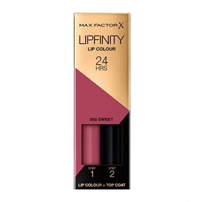 Image of 2 x Max Factor Lipfinity Lipstick Two Step New In Box 055 Sweet