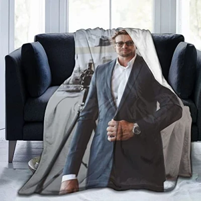 Image of YINGD Simon Actor Baker Throw Blanket, Ultra Soft Flannel Fleece Lightweight Blankets Warm Air Conditioning Blanket For Couch Sofa Bed 60x50 inch Black 50x40