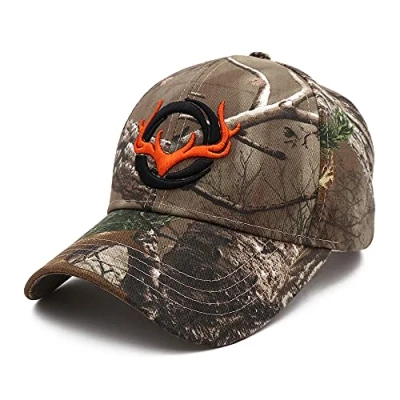 Image of UKKO Baseball Cap Camo Fishing Caps Men Outdoor Hunting Camouflage Jungle Hat 3D Deer Head Hiking Casquette Hats Tree Camo,One Size Fits Most