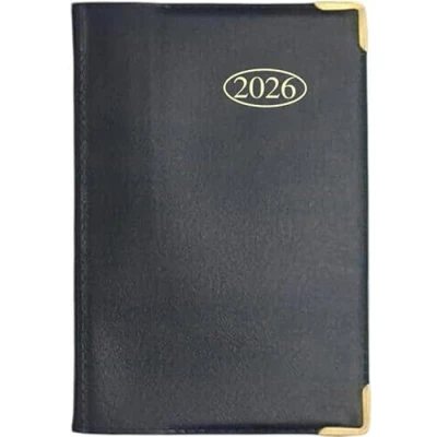 Image of 2025 POCKET DIARY Week To A View Soft Vinyl Cover Black Blue or Red (Black)