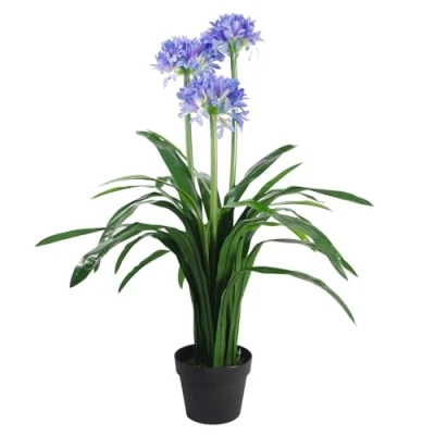 Image of 90cm Premium Artificial Agapanthus with pot blue