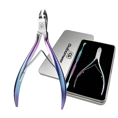 Image of Cuticle Trimmer 3/4 Jaw Extremely Sharp Nippers Scissors Stainless Steel Clippers Cutter Clippers, Pusher, Nail Professional