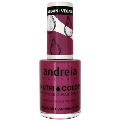 Image of Andreia Professional NutriColor Breathable Nail Polish Vegan and Cruelty Free DIY Art with Long Lasting Gloss Finish Colour NC23 Pink Bordeaux 10.5ml