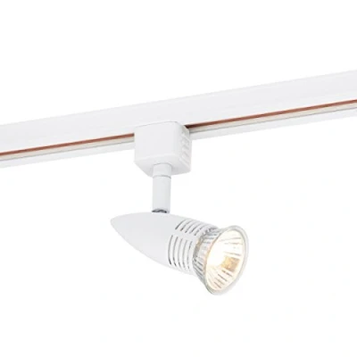 Image of Conor Multi Directional Gloss White Finish Mains Track GU10 LED Compatible Adjustable Spotlight Head Lighting