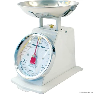 Image of New 3KG Traditional Weighing Kitchen Scale Bowl Retro Scales Mechanical Vintage (Cream)