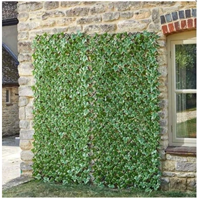 Image of Garden Mile Topiary Trellis Fresh Greens, Reds or White Leaves and Flowers Artificial Leaf Spring Summer Creeping Decoration Faux Climbing Ivy Plants Vines (Ivy, 180 x 90cm)