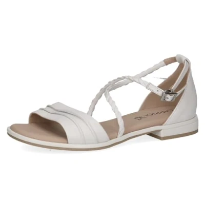 Image of CAPRICE Women&#039;s 9 28101 42 Flat Sandal, White Perlato, 7.5 UK