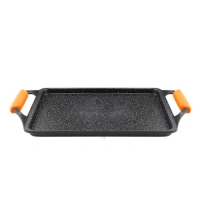 Image of WECOOK 10601 ECOCHEF Cast Aluminium Roasting Pan 37x25 cm, Black/White