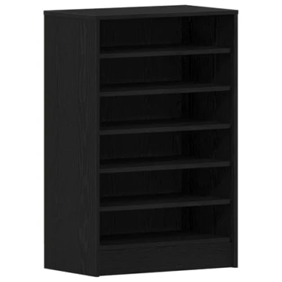 Image of vidaXL Shoe Cabinet in Black Oak, 60x35x92 cm, Made of Engineered Wood