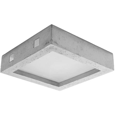 Image of Riza Flush Ceiling Light Concrete Grey, 33cm