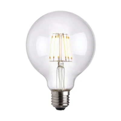 Image of Endon 93023 6w Filament LED Globe G95, dimmable, 2700K, E27, 600lm, Clear