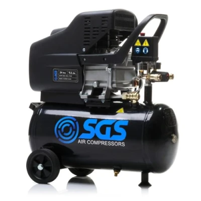 Image of SGS 24 Litre Direct Drive Air Compressor Portable Electric for Workshop and Garage Use, 2.5HP, 9.6 CFM, 116 PSI